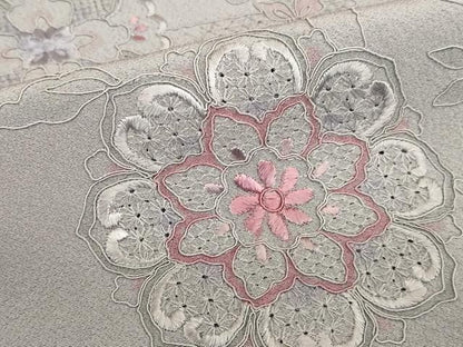 平和屋着物▼中国三大刺繍　汕頭刺繍　スワトウ刺繍　総刺繍　訪問着　正倉院花鳥文　松坂屋扱い　正絹　逸品　DABK2907op
