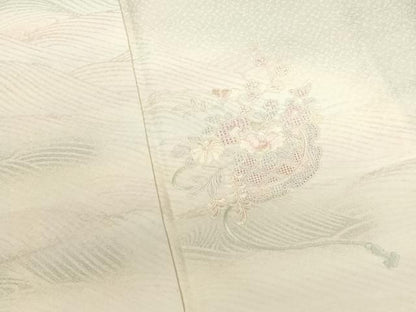平和屋着物▼中国三大刺繍　汕頭刺繍　スワトウ刺繍　総刺繍　訪問着　鏡裏花文　暈し染め　正絹　逸品　DABK2909op