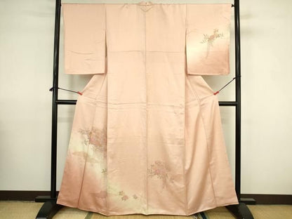 平和屋着物▼中国三大刺繍　汕頭刺繍　スワトウ刺繍　総刺繍　訪問着　檜扇鴛鴦花文　暈し染め　正絹　逸品　DABK2913op