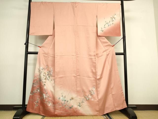 平和屋着物▼訪問着　螺鈿　草花　暈し染め　金銀彩　鈴乃屋扱い　正絹　逸品　未使用　DABK2914op