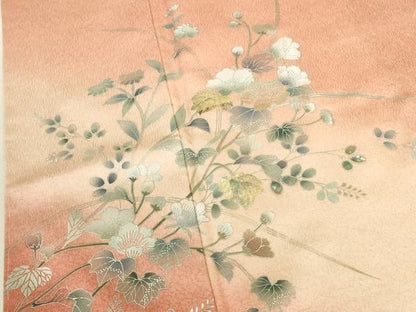 平和屋着物▼訪問着　螺鈿　草花　暈し染め　金銀彩　鈴乃屋扱い　正絹　逸品　未使用　DABK2914op