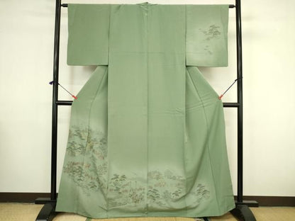 平和屋着物●中国三大刺繍　汕頭刺繍　スワトウ刺繍　総刺繍　訪問着　竹屋町刺繍　風景人物文　暈し染め　金糸　正絹　逸品　DABK2919op