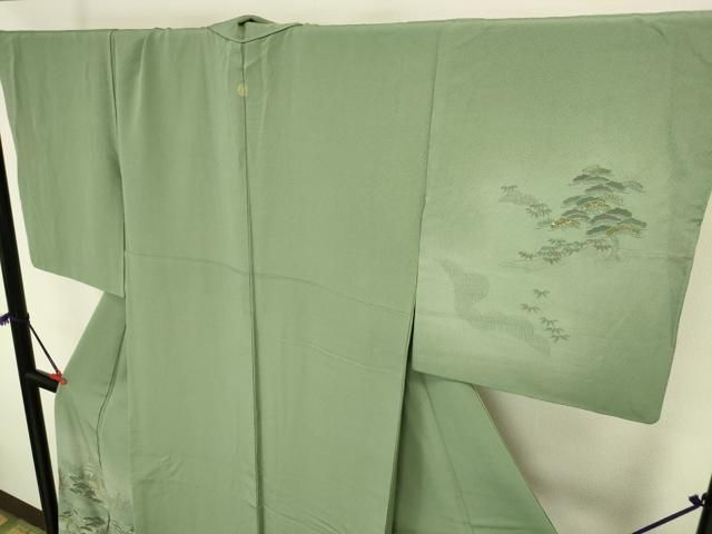 平和屋着物●中国三大刺繍　汕頭刺繍　スワトウ刺繍　総刺繍　訪問着　竹屋町刺繍　風景人物文　暈し染め　金糸　正絹　逸品　DABK2919op
