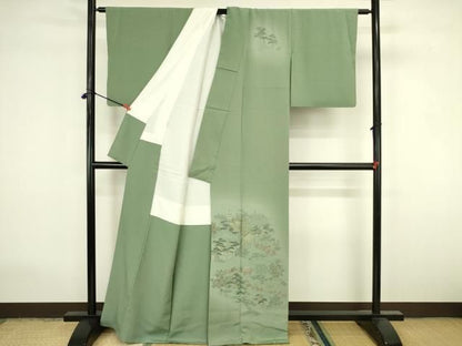 平和屋着物●中国三大刺繍　汕頭刺繍　スワトウ刺繍　総刺繍　訪問着　竹屋町刺繍　風景人物文　暈し染め　金糸　正絹　逸品　DABK2919op