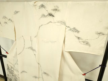 平和屋着物▼訪問着　手描き　風景文　暈し染め　金彩　正絹　逸品　DABK2924op