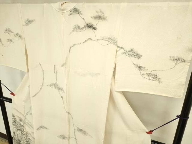 平和屋着物▼訪問着　手描き　風景文　暈し染め　金彩　正絹　逸品　DABK2924op
