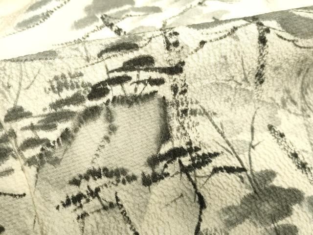 平和屋着物▼訪問着　手描き　風景文　暈し染め　金彩　正絹　逸品　DABK2924op
