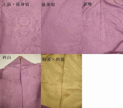 平和屋着物▼上質な色無地　洋花地紋　京紫色　正絹　逸品　DABK2929op