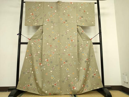 平和屋着物●上質な小紋　舞蝶花文　金彩　正絹　逸品　DABK2935op