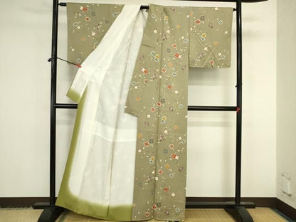平和屋着物●上質な小紋　舞蝶花文　金彩　正絹　逸品　DABK2935op