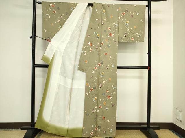 平和屋着物●上質な小紋　舞蝶花文　金彩　正絹　逸品　DABK2935op