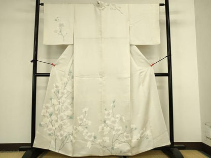 平和屋着物●訪問着　刺繍　草花文　正絹　逸品　DABK2936op