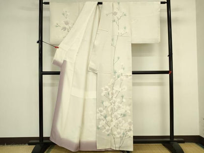 平和屋着物●訪問着　刺繍　草花文　正絹　逸品　DABK2936op