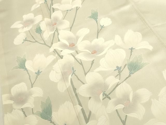 平和屋着物●訪問着　刺繍　草花文　正絹　逸品　DABK2936op
