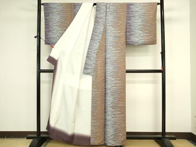 平和屋着物●上質な小紋　エ霞文　正絹　逸品　DABK2937op