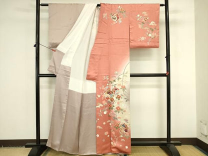 平和屋着物●訪問着　雪輪花文　暈し染め　金彩　三越扱い　正絹　逸品　DABK2939op