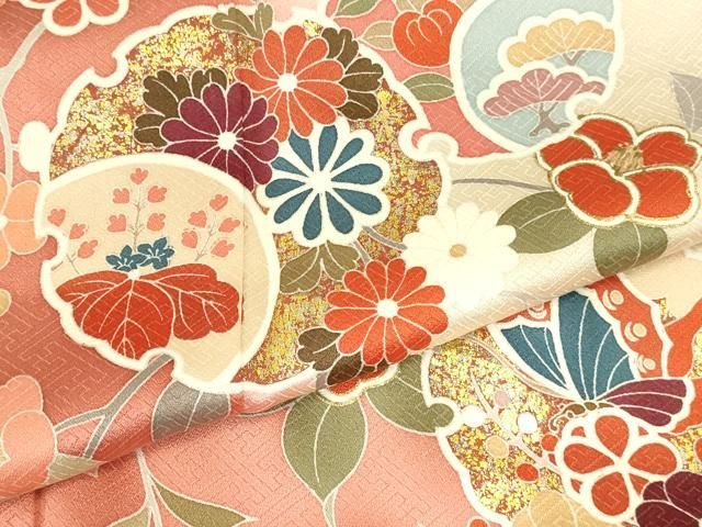 平和屋着物●訪問着　雪輪花文　暈し染め　金彩　三越扱い　正絹　逸品　DABK2939op