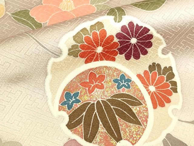 平和屋着物●訪問着　雪輪花文　暈し染め　金彩　三越扱い　正絹　逸品　DABK2939op