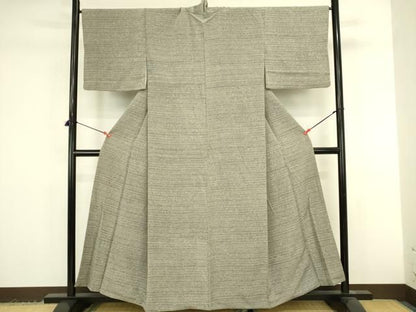 平和屋着物●上質な小紋　横段霞文　正絹　逸品　DABK2940op