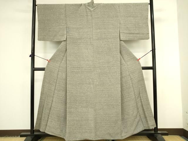 平和屋着物●上質な小紋　横段霞文　正絹　逸品　DABK2940op