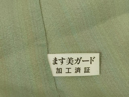 平和屋着物●訪問着　駒刺繍　総刺繍　短冊花文　濃紺地　金糸　鬼しぼ縮緬　ますいわ屋扱い　正絹　逸品　未使用　DABK2942op