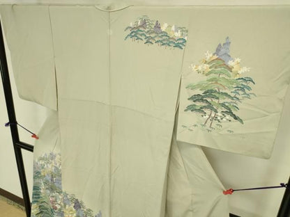 平和屋着物●高級染元　粋峰　林芳夫　京加賀友禅　訪問着　風景花文　暈し染め　正絹　逸品　DABK2943op