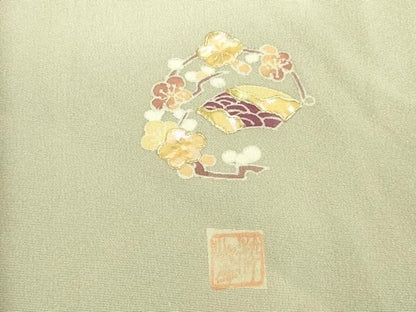 平和屋着物●高級染元　粋峰　林芳夫　京加賀友禅　訪問着　風景花文　暈し染め　正絹　逸品　DABK2943op