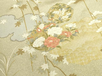 平和屋着物●訪問着　雲取り花松文　暈し染め　金彩　正絹　逸品　DABK2948op