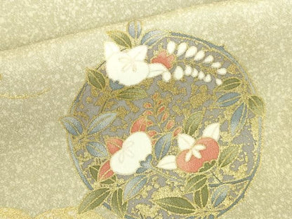 平和屋着物●訪問着　雲取り花松文　暈し染め　金彩　正絹　逸品　DABK2948op