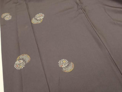 平和屋着物●上質な小紋　雪輪花文　ロング丈　正絹　逸品　DABK2953op