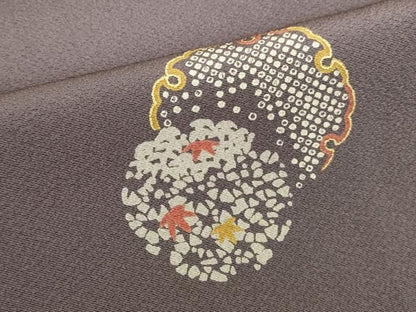 平和屋着物●上質な小紋　雪輪花文　ロング丈　正絹　逸品　DABK2953op