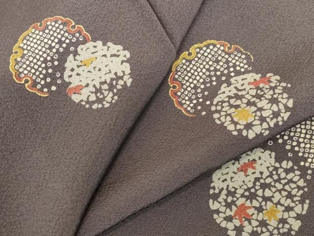 平和屋着物●上質な小紋　雪輪花文　ロング丈　正絹　逸品　DABK2953op