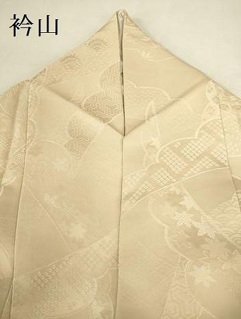 平和屋着物●上質な色無地　吉祥芝花地紋　蜂蜜色　正絹　逸品　DABK2954op
