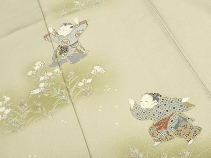 平和屋着物●訪問着　童子遊び　暈し染め　金彩　正絹　逸品　DABK2956op