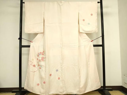平和屋着物●中国三大刺繍　相良刺繍　総刺繍　訪問着　雲取花文　暈し染め　金糸　正絹　逸品　DABK2967op