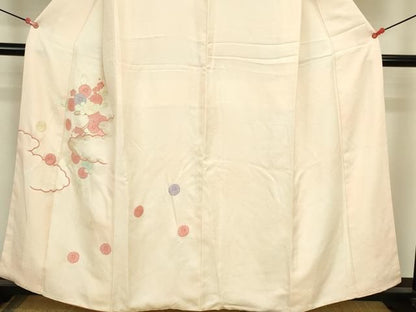 平和屋着物●中国三大刺繍　相良刺繍　総刺繍　訪問着　雲取花文　暈し染め　金糸　正絹　逸品　DABK2967op