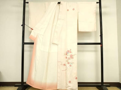 平和屋着物●中国三大刺繍　相良刺繍　総刺繍　訪問着　雲取花文　暈し染め　金糸　正絹　逸品　DABK2967op