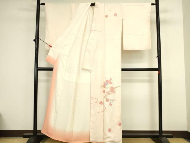 平和屋着物●中国三大刺繍　相良刺繍　総刺繍　訪問着　雲取花文　暈し染め　金糸　正絹　逸品　DABK2967op