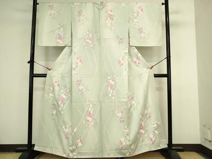 平和屋着物●上質な小紋　草花　暈し染め　金糸　正絹　逸品　未使用　DABK2969op