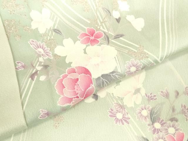 平和屋着物●上質な小紋　草花　暈し染め　金糸　正絹　逸品　未使用　DABK2969op
