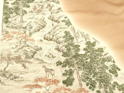 平和屋着物●訪問着　作家物　風景文　暈し染め　ロング丈　正絹　逸品　DABK2973op