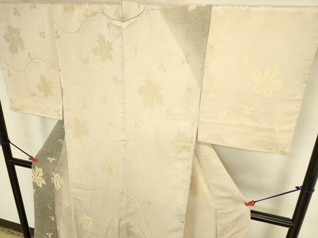 平和屋着物●訪問着　駒刺繍　寿光織　舞楓文　暈し染め　金糸　正絹　逸品　DABK2979op