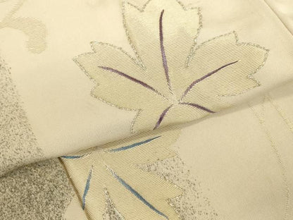 平和屋着物●訪問着　駒刺繍　寿光織　舞楓文　暈し染め　金糸　正絹　逸品　DABK2979op