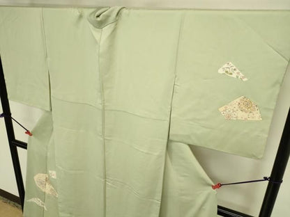 平和屋着物●訪問着　駒刺繍　正倉院幾何学花文　金彩　正絹　逸品　DABK2982op