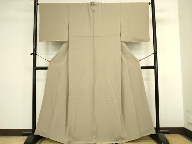 平和屋着物●上質な色無地　白橡色　正絹　逸品　未使用　DABK2983op