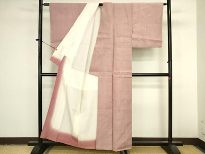 平和屋着物●本場結城紬　重要無形文化財　石竹色　正絹　逸品　DABK2984op