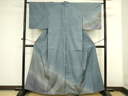 平和屋着物●本場縞大島紬　訪問着　絞り　変わり間道　暈し染め　正絹　逸品　DABK2986op