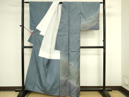 平和屋着物●本場縞大島紬　訪問着　絞り　変わり間道　暈し染め　正絹　逸品　DABK2986op