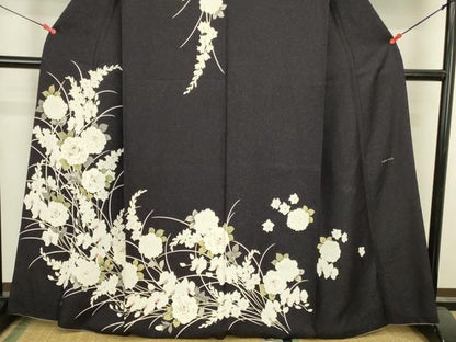 平和屋着物●Lako Kula　訪問着　薔薇　バラ　草花　金通し地　胴抜き仕立て　正絹　逸品　DABK2987op
