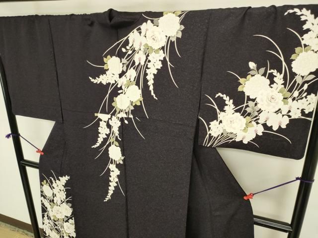 平和屋着物●Lako Kula　訪問着　薔薇　バラ　草花　金通し地　胴抜き仕立て　正絹　逸品　DABK2987op